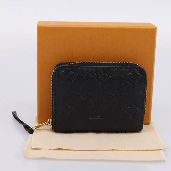 LOUIS VUITTON Monogram Empreinte Zippy Coin Purse Black M60574 LV Auth 204595V