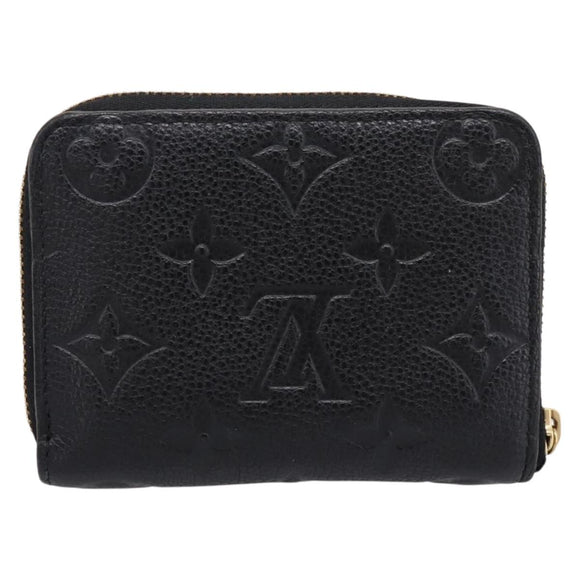 LOUIS VUITTON Monogram Empreinte Zippy Coin Purse Black M60574 LV Auth 204595V