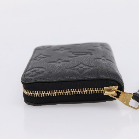 LOUIS VUITTON Monogram Empreinte Zippy Coin Purse Black M60574 LV Auth 204595V