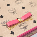 MCM Vicetos Shoulder Bag PVC Leather Pink Gold Tone Auth 204597A-14