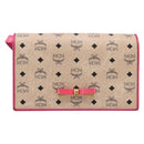 MCM Vicetos Shoulder Bag PVC Leather Pink Gold Tone Auth 204597A-2