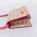 MCM Vicetos Shoulder Bag PVC Leather Pink Gold Tone Auth 204597A-4