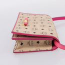 MCM Vicetos Shoulder Bag PVC Leather Pink Gold Tone Auth 204597A-5