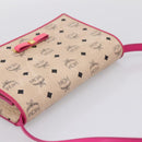 MCM Vicetos Shoulder Bag PVC Leather Pink Gold Tone Auth 204597A-6