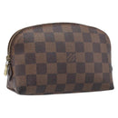 LOUIS VUITTON Damier Ebene Pochette Cosmetic PM Pouch N47516 LV Auth 204602-1