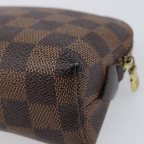 LOUIS VUITTON Damier Ebene Pochette Cosmetic PM Pouch N47516 LV Auth 204602