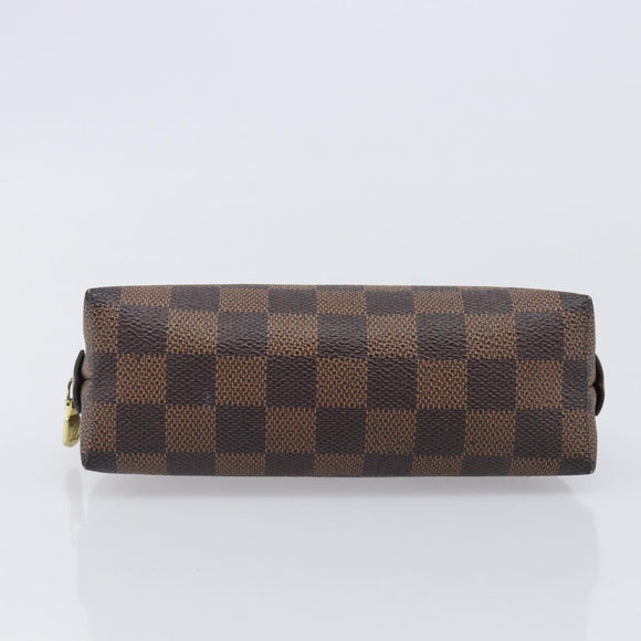 LOUIS VUITTON Damier Ebene Pochette Cosmetic PM Pouch N47516 LV Auth 204602