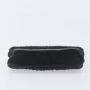 PRADA Gathered Cosmetic Pouch Leather Black Silver Auth 204606V-7