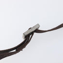 FENDI Shoulder Bag Corduroy Beige Silver Auth 204610A-9