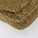 FENDI Shoulder Bag Corduroy Beige Silver Auth 204610A-16