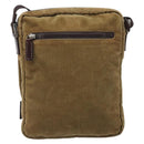 FENDI Shoulder Bag Corduroy Beige Silver Auth 204610A-2