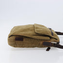 FENDI Shoulder Bag Corduroy Beige Silver Auth 204610A-3