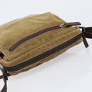 FENDI Shoulder Bag Corduroy Beige Silver Auth 204610A-6