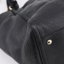 GUCCI Tote Bag Leather Black Gold Tone 282309 Auth 204612V-17