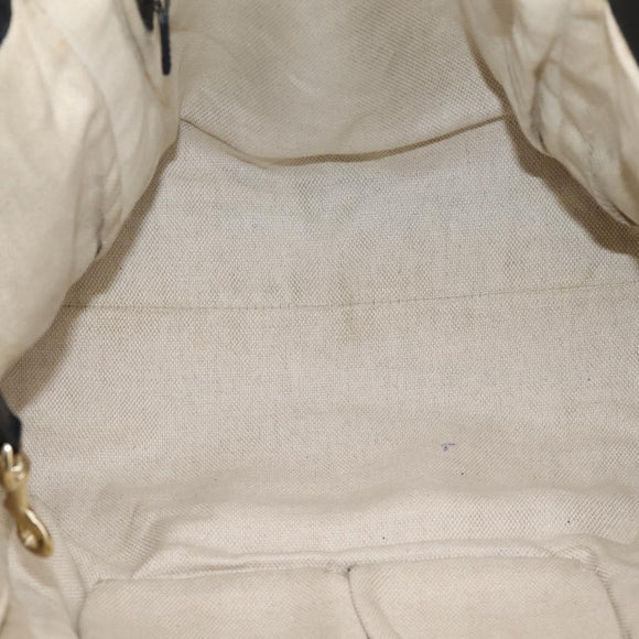 GUCCI Tote Bag Leather Black Gold Tone 282309 Auth 204612V