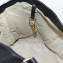 GUCCI Tote Bag Leather Black Gold Tone 282309 Auth 204612V-22