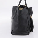 GUCCI Tote Bag Leather Black Gold Tone 282309 Auth 204612V-3