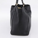 GUCCI Tote Bag Leather Black Gold Tone 282309 Auth 204612V-4