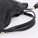 GUCCI Tote Bag Leather Black Gold Tone 282309 Auth 204612V-6
