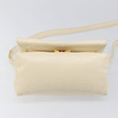 MARNI Prisma Shoulder Bag Leather White Gold Tone Auth 204613A-5