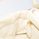 MARNI Prisma Shoulder Bag Leather White Gold Tone Auth 204613A-22