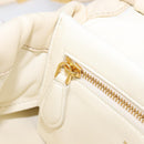 MARNI Prisma Shoulder Bag Leather White Gold Tone Auth 204613A-23
