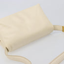 MARNI Prisma Shoulder Bag Leather White Gold Tone Auth 204613A-6