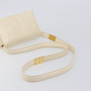 MARNI Prisma Shoulder Bag Leather White Gold Tone Auth 204613A-7