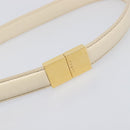 MARNI Prisma Shoulder Bag Leather White Gold Tone Auth 204613A-9