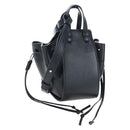 LOEWE Hammock Mini Shoulder Bag Leather 2way Black Silver Auth 204615M-1
