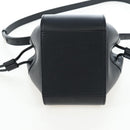 LOEWE Hammock Mini Shoulder Bag Leather 2way Black Silver Auth 204615M-5
