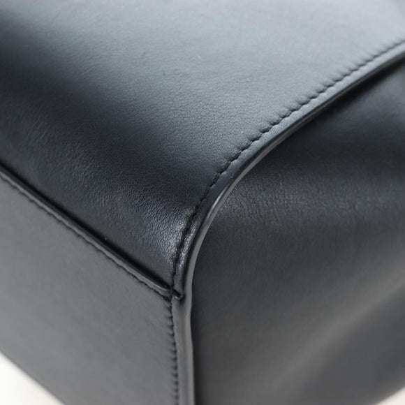 LOEWE Hammock Mini Shoulder Bag Leather 2way Black Silver Auth 204615M
