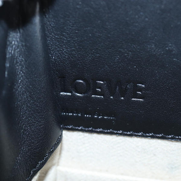 LOEWE Hammock Mini Shoulder Bag Leather 2way Black Silver Auth 204615M