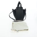 LOEWE Hammock Mini Shoulder Bag Leather 2way Black Silver Auth 204615M-12