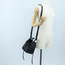 LOEWE Hammock Mini Shoulder Bag Leather 2way Black Silver Auth 204615M-26