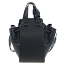 LOEWE Hammock Mini Shoulder Bag Leather 2way Black Silver Auth 204615M-2