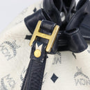MCM Vicetos Shoulder Bag PVC Leather White Gold Tone Auth 204617-10