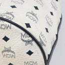 MCM Vicetos Shoulder Bag PVC Leather White Gold Tone Auth 204617-14