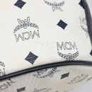 MCM Vicetos Shoulder Bag PVC Leather White Gold Tone Auth 204617-16