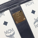 MCM Vicetos Shoulder Bag PVC Leather White Gold Tone Auth 204617-19
