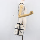 MCM Vicetos Shoulder Bag PVC Leather White Gold Tone Auth 204617-26