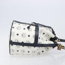 MCM Vicetos Shoulder Bag PVC Leather White Gold Tone Auth 204617-4