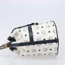 MCM Vicetos Shoulder Bag PVC Leather White Gold Tone Auth 204617-5