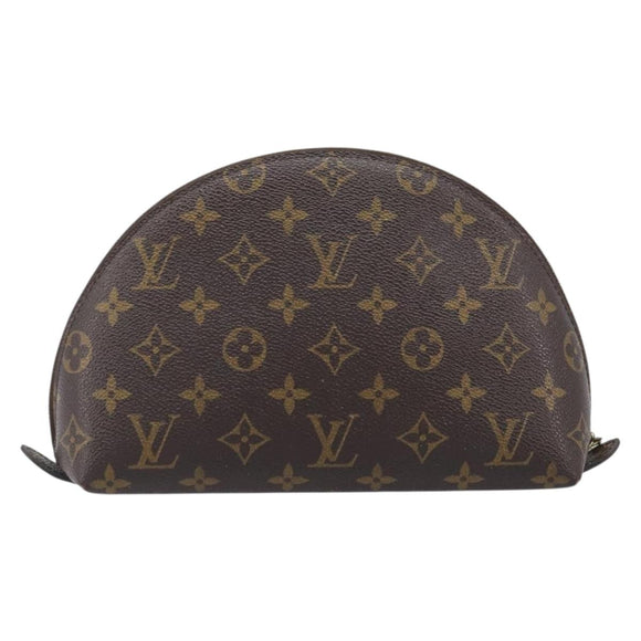 LOUIS VUITTON Monogram Trousse Demi Ronde Cosmetic Pouch M47520 LV Auth 204620