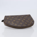 LOUIS VUITTON Monogram Trousse Demi Ronde Cosmetic Pouch M47520 LV Auth 204620-5