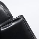 CELINE Horse Carriage Hand Bag Leather Black Gold Tone Auth 204622V-8