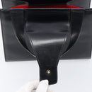 CELINE Horse Carriage Hand Bag Leather Black Gold Tone Auth 204622V-9