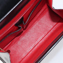 CELINE Horse Carriage Hand Bag Leather Black Gold Tone Auth 204622V-10