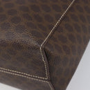 CELINE Macadam Hand Bag PVC Leather Brown Gold Tone Auth 204628V-12
