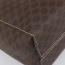 CELINE Macadam Hand Bag PVC Leather Brown Gold Tone Auth 204628V-13